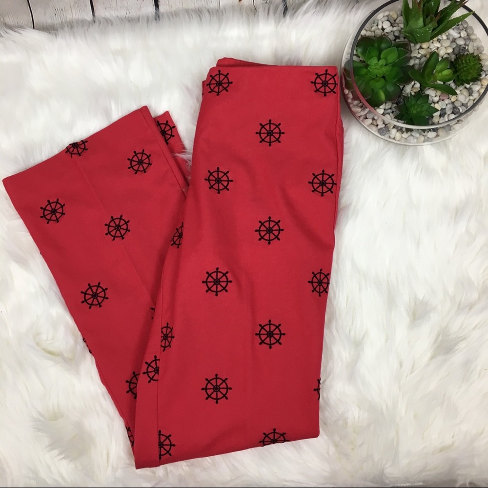 Lilly Pulitzer Red Ship Wheel Pants Sz 2